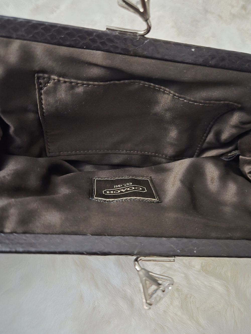 COACH KISSLOCK Multicolor Satin Frame Clutch Bag - Picture 8 of 9